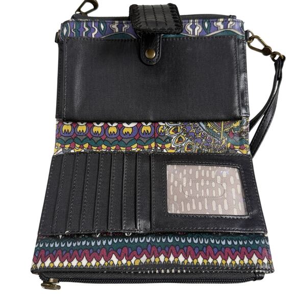 Sakroots Sak Artist Olympic Wristlet Wallet One World Multi Color Phone Friendly - Picture 4 of 8
